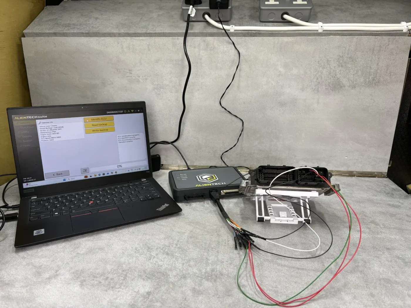 ECU bench calibration equipment used at Kent Eco Tuning