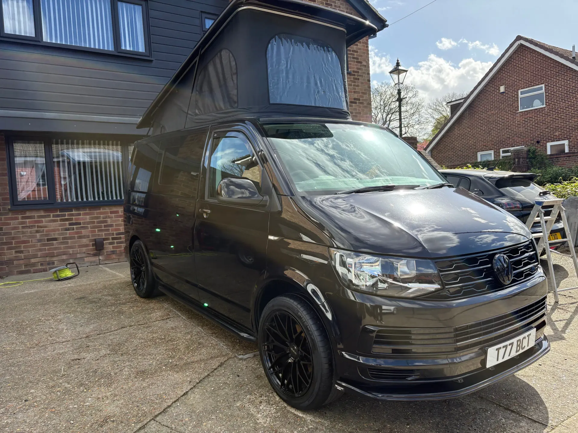 Volkswagen Transporter campervan ready for mobile remapping in Kent.